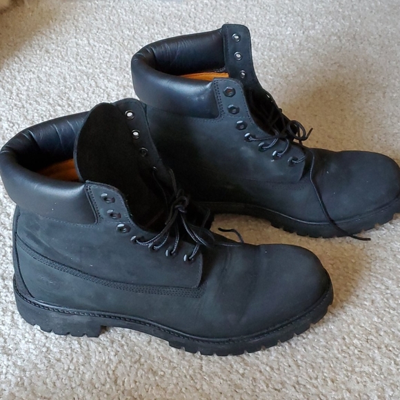 timberland black lace up boots